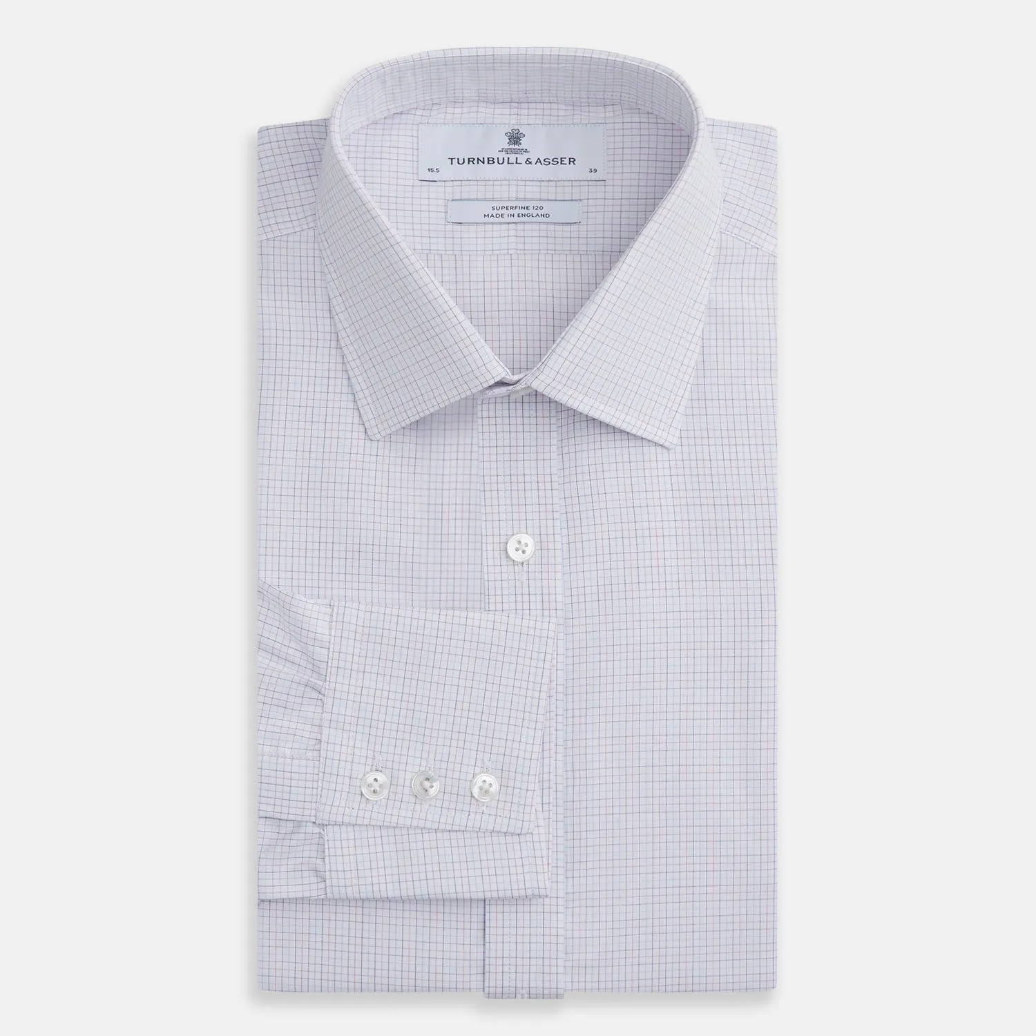 Red and Blue Tattersall Check Mayfair Shirt sold by Turnbull & Asser product image thumbnail 4