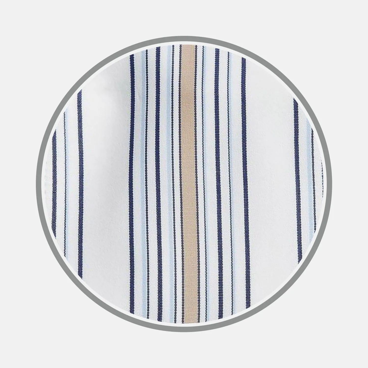 Sand Multi Stripe Cotton Fabric sold by Turnbull & Asser
