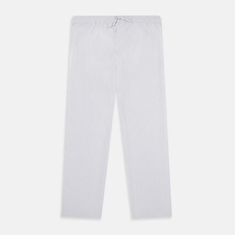 Red Multi Pinstripe Pyjama Trousers sold by Turnbull & Asser