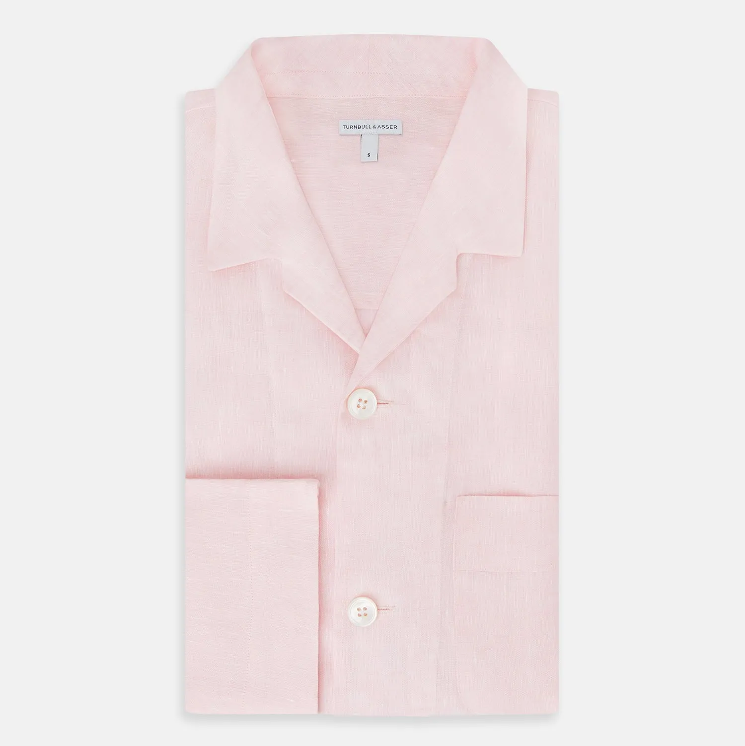 Pale Pink Linen Pyjama Shirt sold by Turnbull & Asser product image thumbnail 5