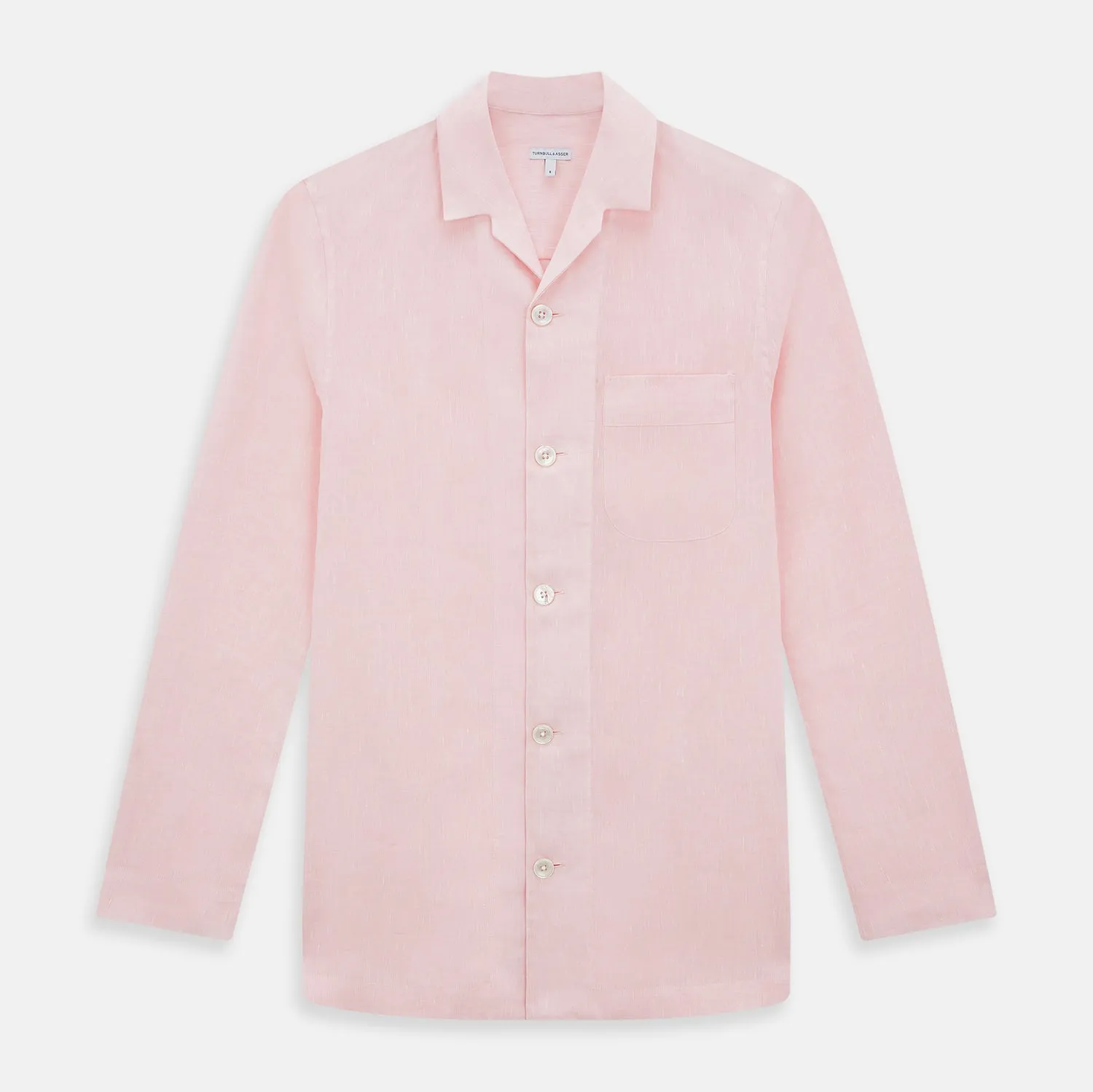 Pale Pink Linen Pyjama Shirt sold by Turnbull & Asser