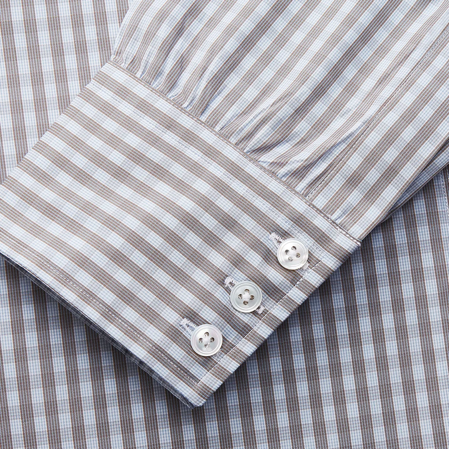 Pale Blue Multi Check Cotton Regular Fit Mayfair Shirt sold by Turnbull & Asser product image thumbnail 3