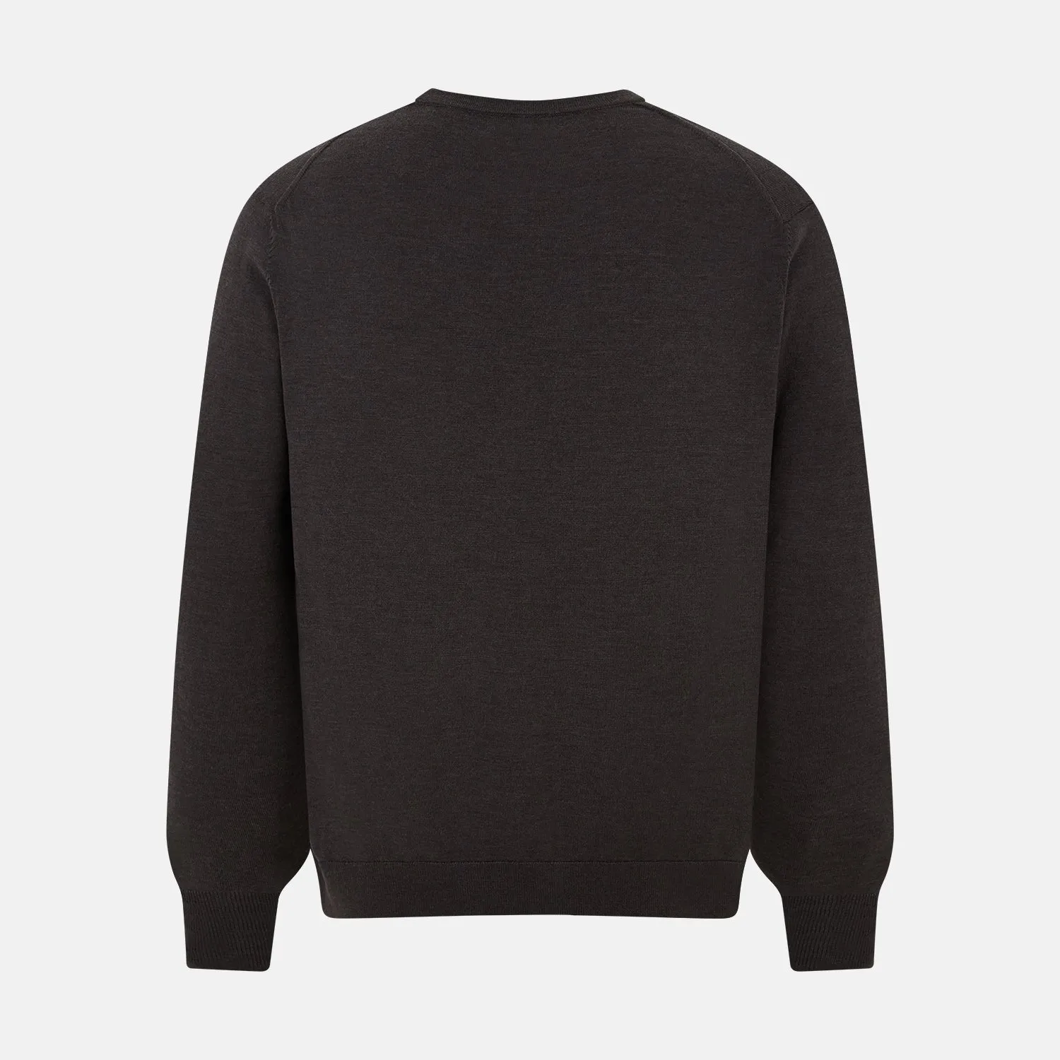 Brown Fine Merino V-Neck Cardigan sold by Turnbull & Asser product image thumbnail 3