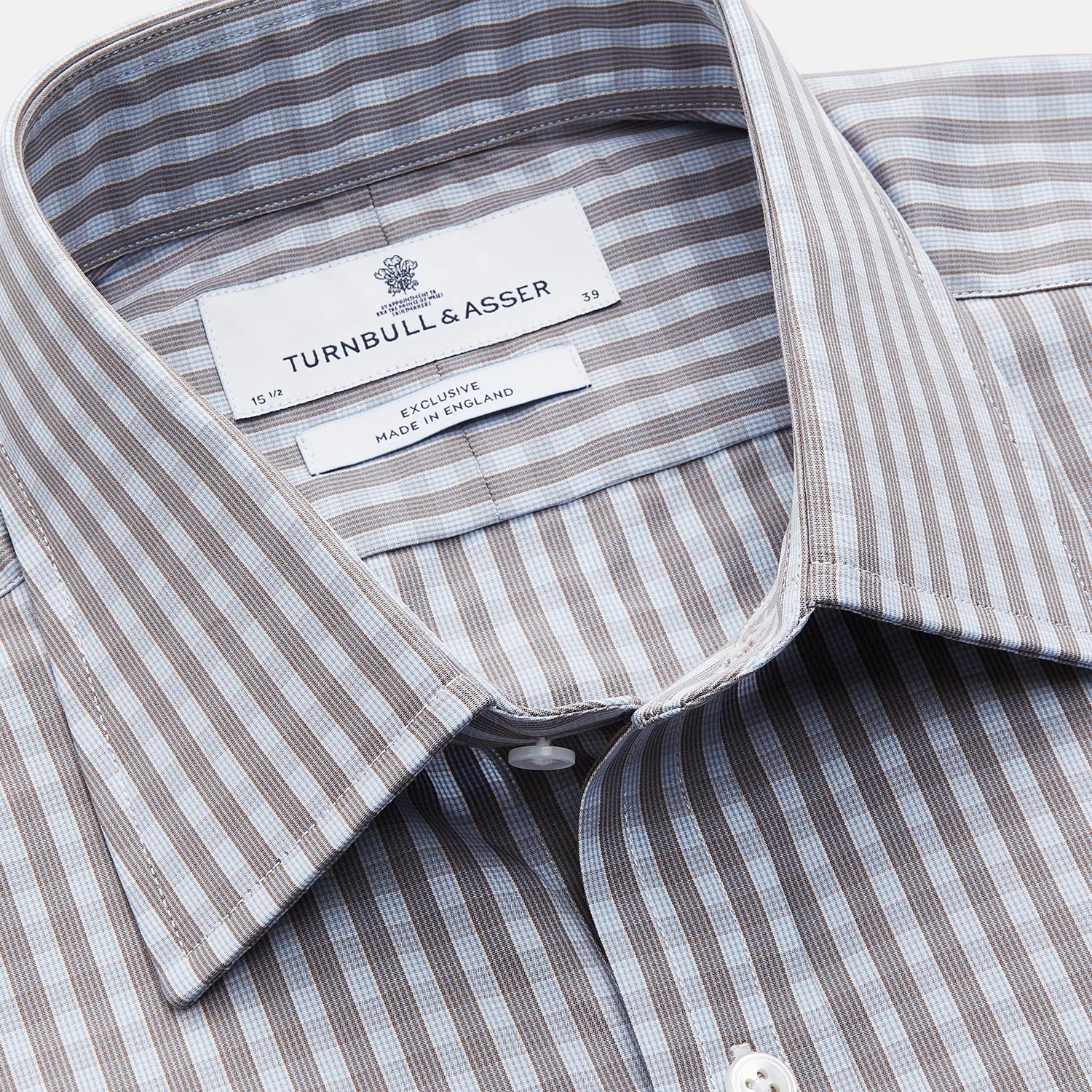 Pale Blue Multi Check Cotton Regular Fit Mayfair Shirt sold by Turnbull & Asser product image thumbnail 2