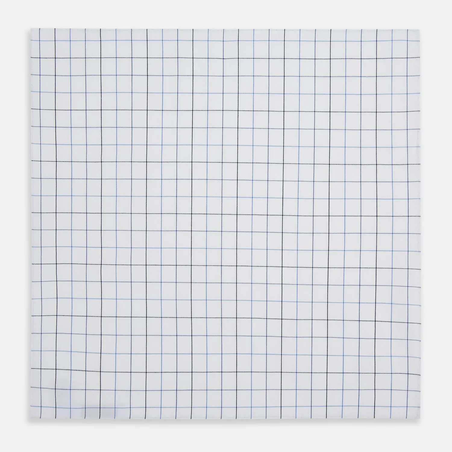 Hand Rolled Blue Grid Check Handkerchief sold by Turnbull & Asser product image thumbnail 3