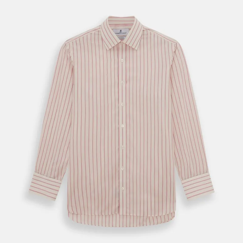 Pink Fine Track Stripe Mayfair Shirt sold by Turnbull & Asser