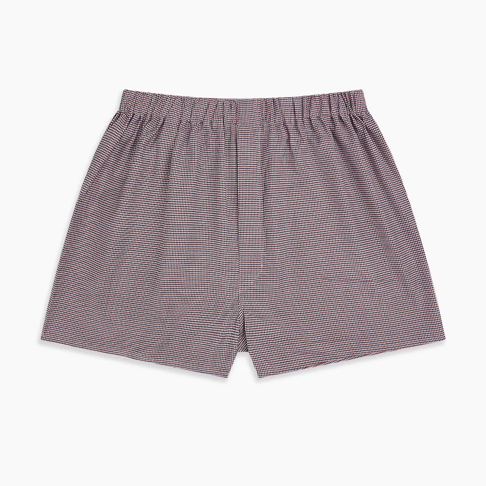 Burgundy Houndstooth Godfrey Boxer Shorts sold by Turnbull & Asser product image thumbnail 3
