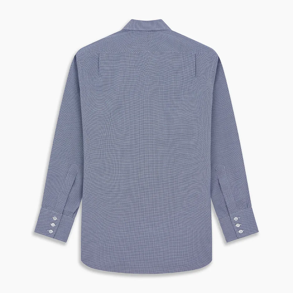 Navy Pattern Cotton Voile Regular Fit Mayfair Shirt sold by Turnbull & Asser product image thumbnail 5