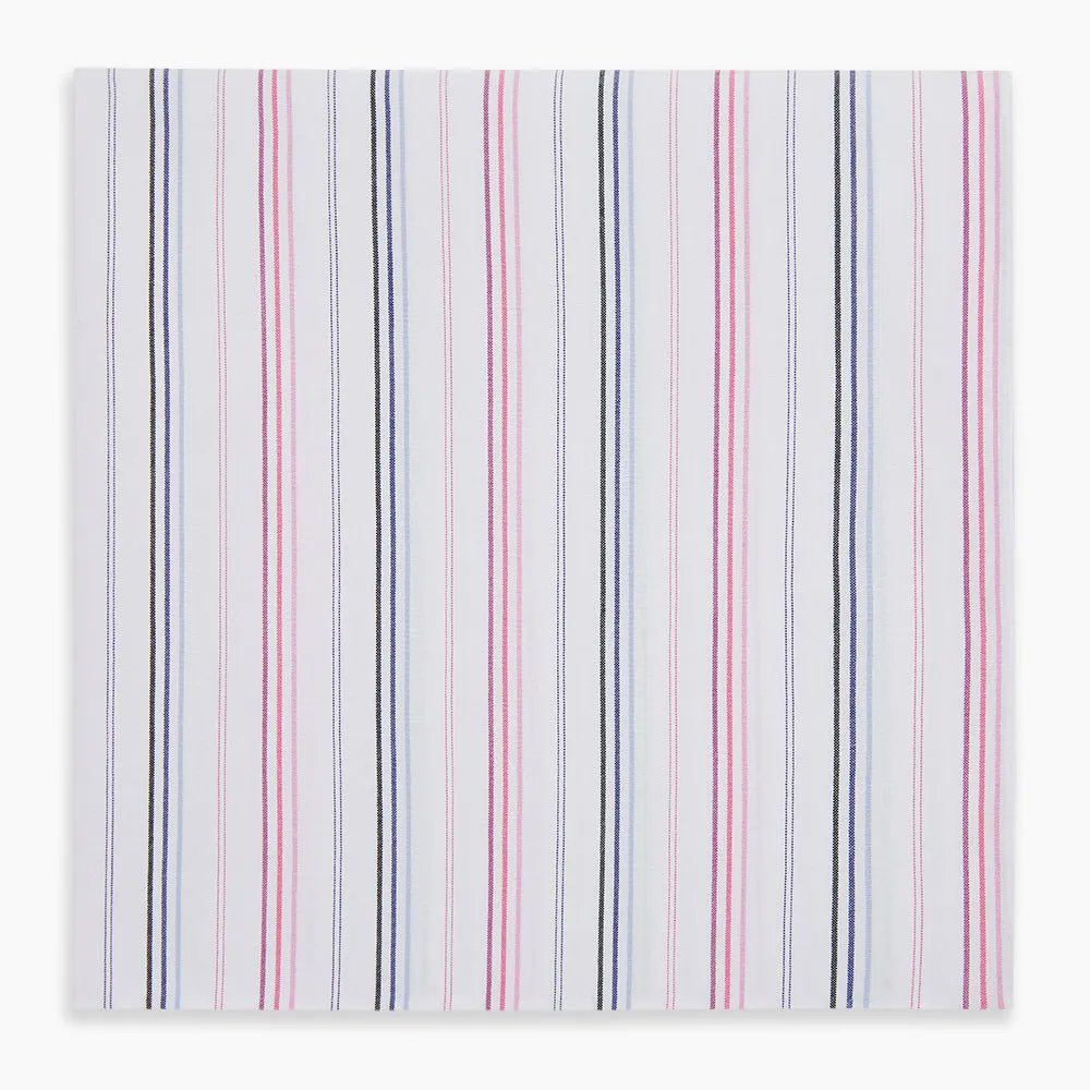 Hand Rolled Pink and Blue Multi Stripe Handkerchief sold by Turnbull & Asser product image thumbnail 5