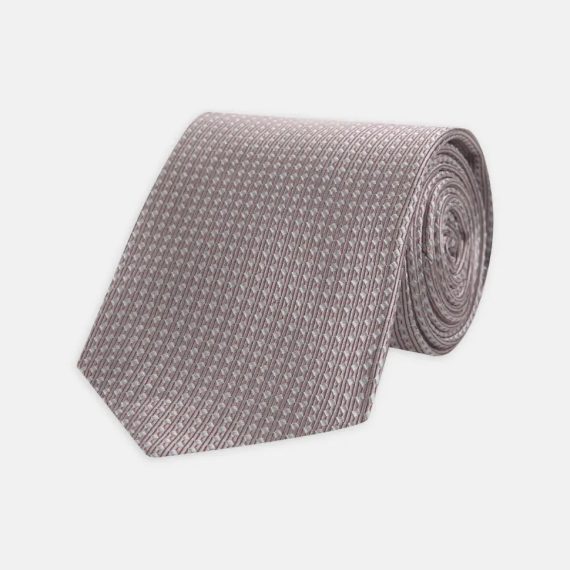 Rose and White Diamond Silk Tie sold by Turnbull & Asser