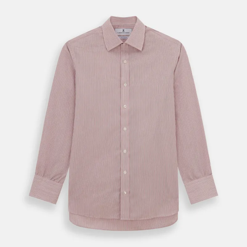 Pink Fine Shadow Stripe Mayfair Shirt sold by Turnbull & Asser