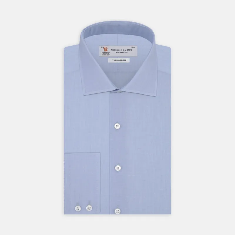 Tailored Fit Light Blue End-on-End Shirt With Kent Collar and 2-Button Cuffs sold by Turnbull & Asser