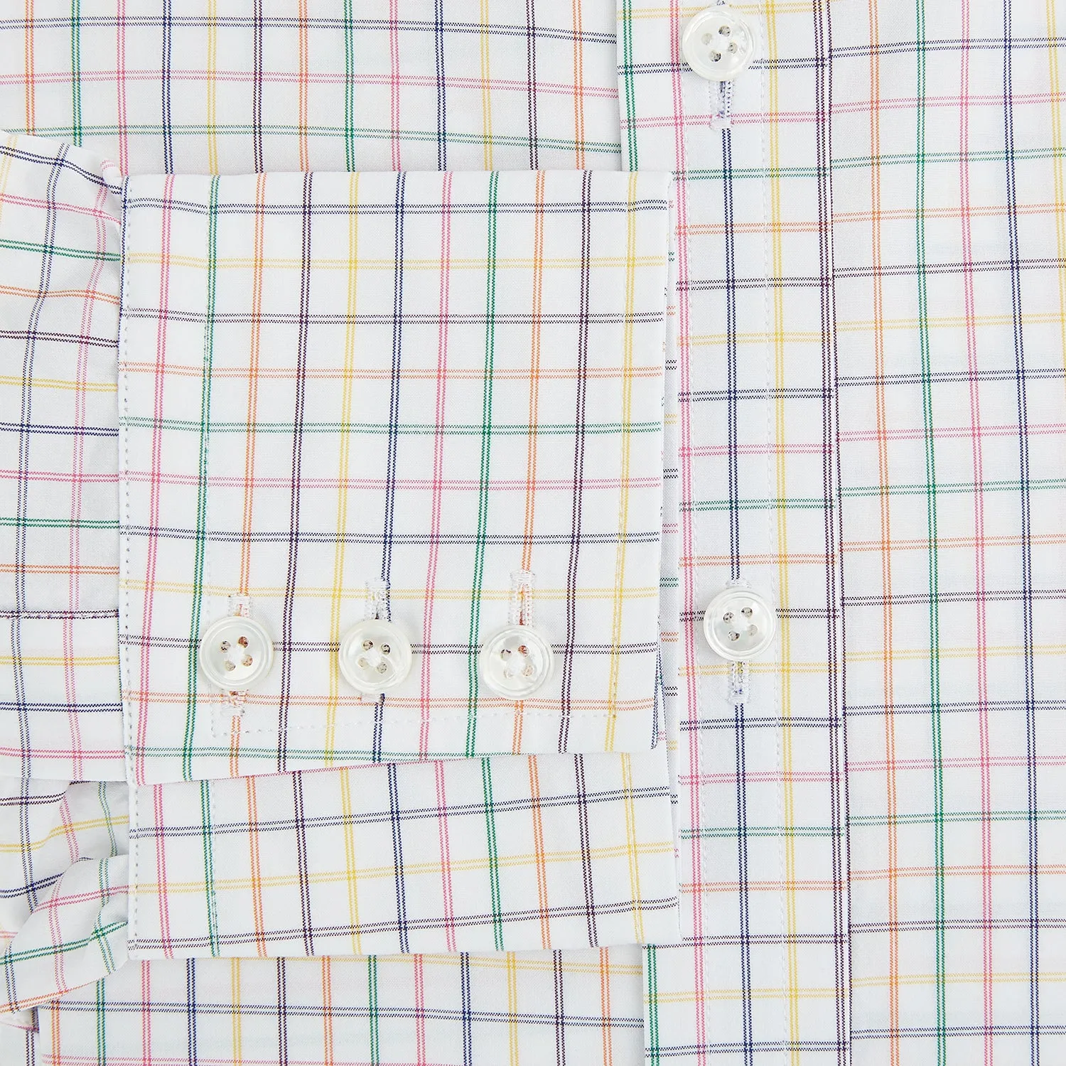 Rainbow Double Grid Check Mayfair Shirt sold by Turnbull & Asser product image thumbnail 4
