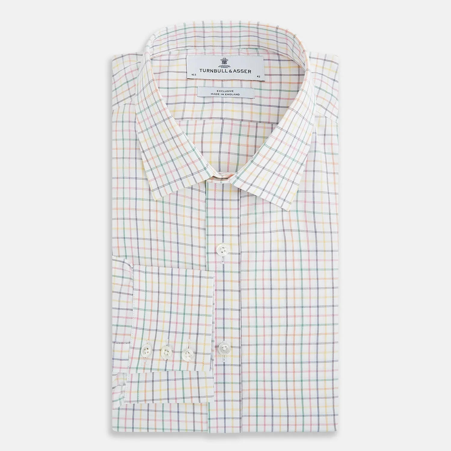 Rainbow Double Grid Check Mayfair Shirt sold by Turnbull & Asser product image thumbnail 5