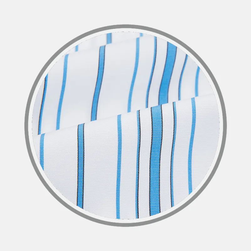 BLUE MULTI STRIPE FABRIC sold by Turnbull & Asser