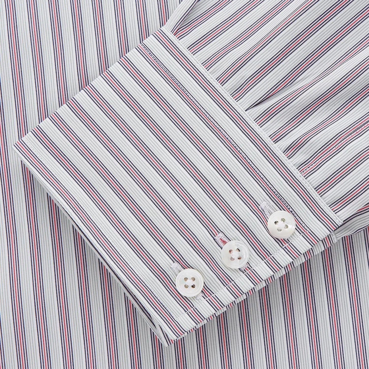 Red and Blue Stripe Cotton Regular Fit Mayfair Shirt sold by Turnbull & Asser product image thumbnail 3