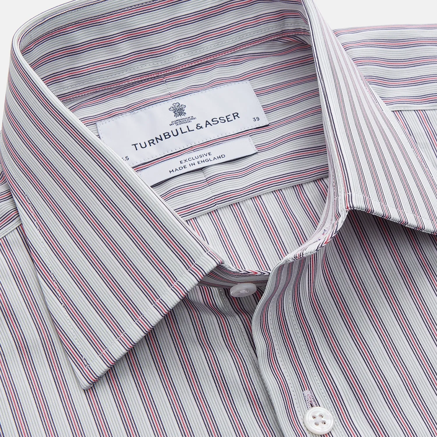 Red and Blue Stripe Cotton Regular Fit Mayfair Shirt sold by Turnbull & Asser product image thumbnail 2