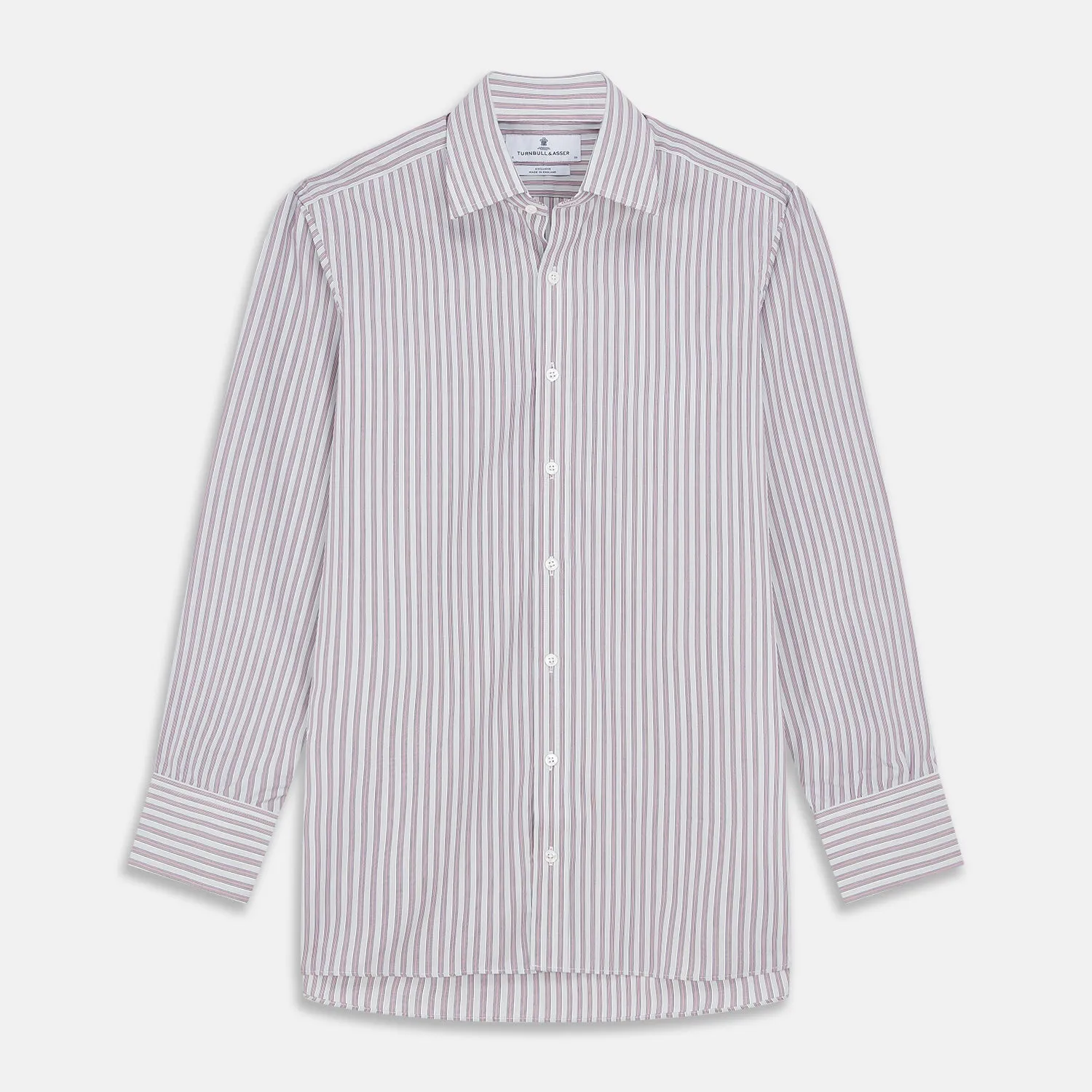 Red and Blue Stripe Cotton Regular Fit Mayfair Shirt sold by Turnbull & Asser