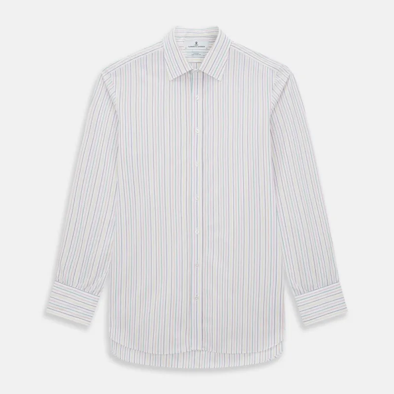 Rainbow Double Pinstripe Mayfair Shirt sold by Turnbull & Asser