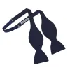 Navy Satin Silk Bow Tie sold by Turnbull & Asser