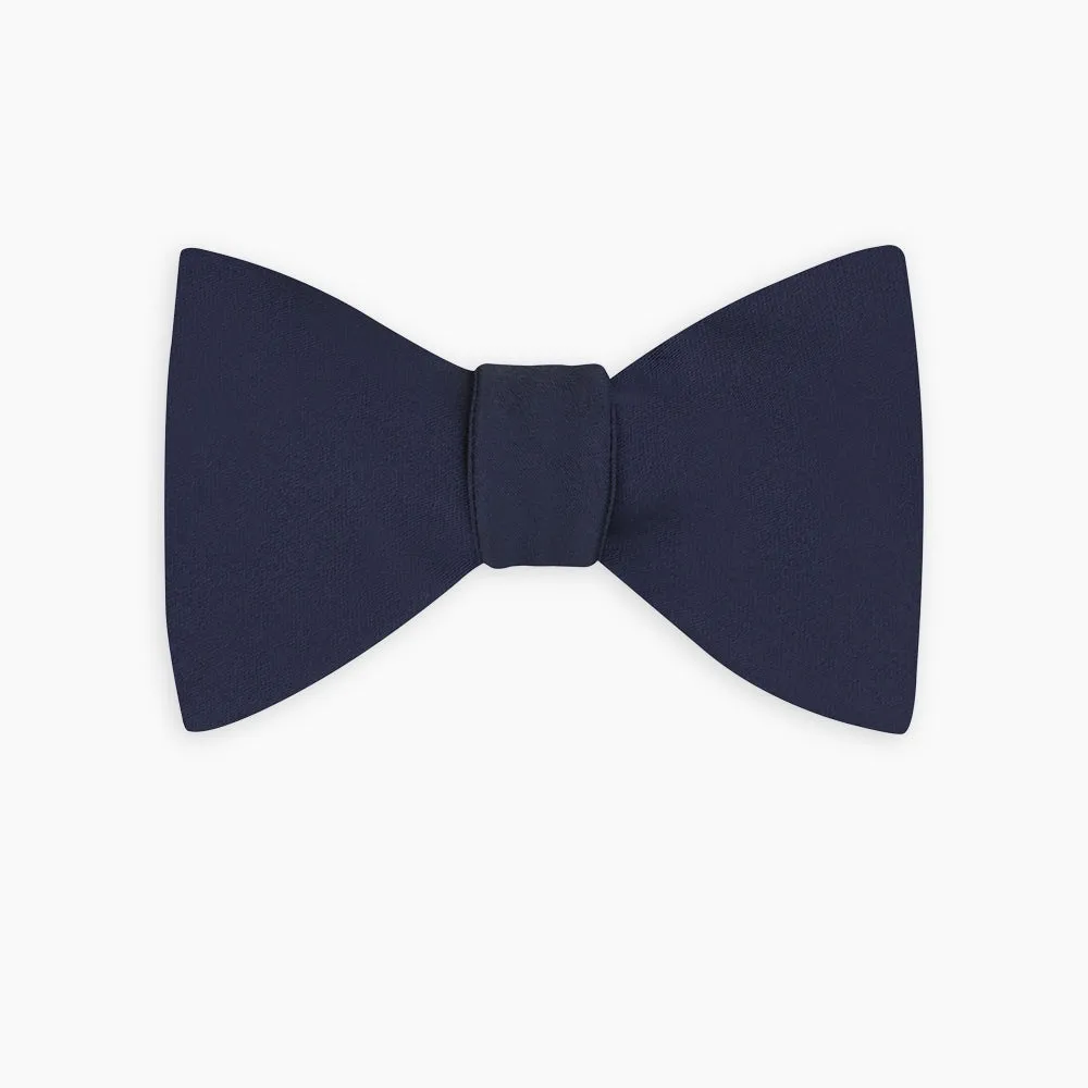 Navy Satin Silk Bow Tie sold by Turnbull & Asser product image thumbnail 5