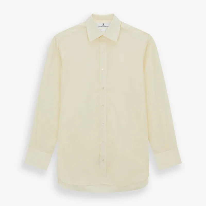 Cream Cotton Shirt with T&A Collar and 3-Button Cuffs sold by Turnbull & Asser