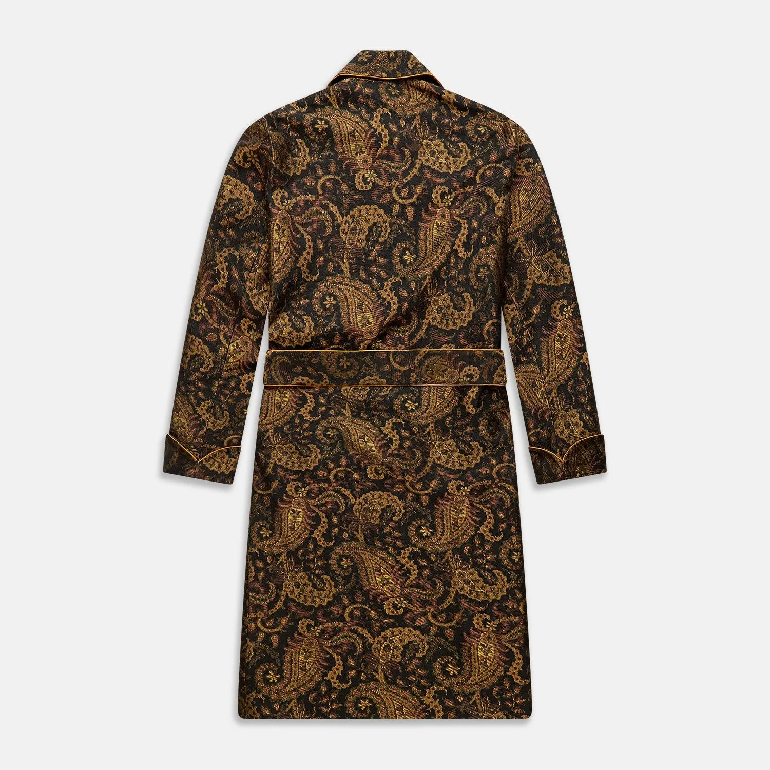 Gold Multi Floral Cotton, Wool & Silk Jacquard Pierce Gown sold by Turnbull & Asser product image thumbnail 5