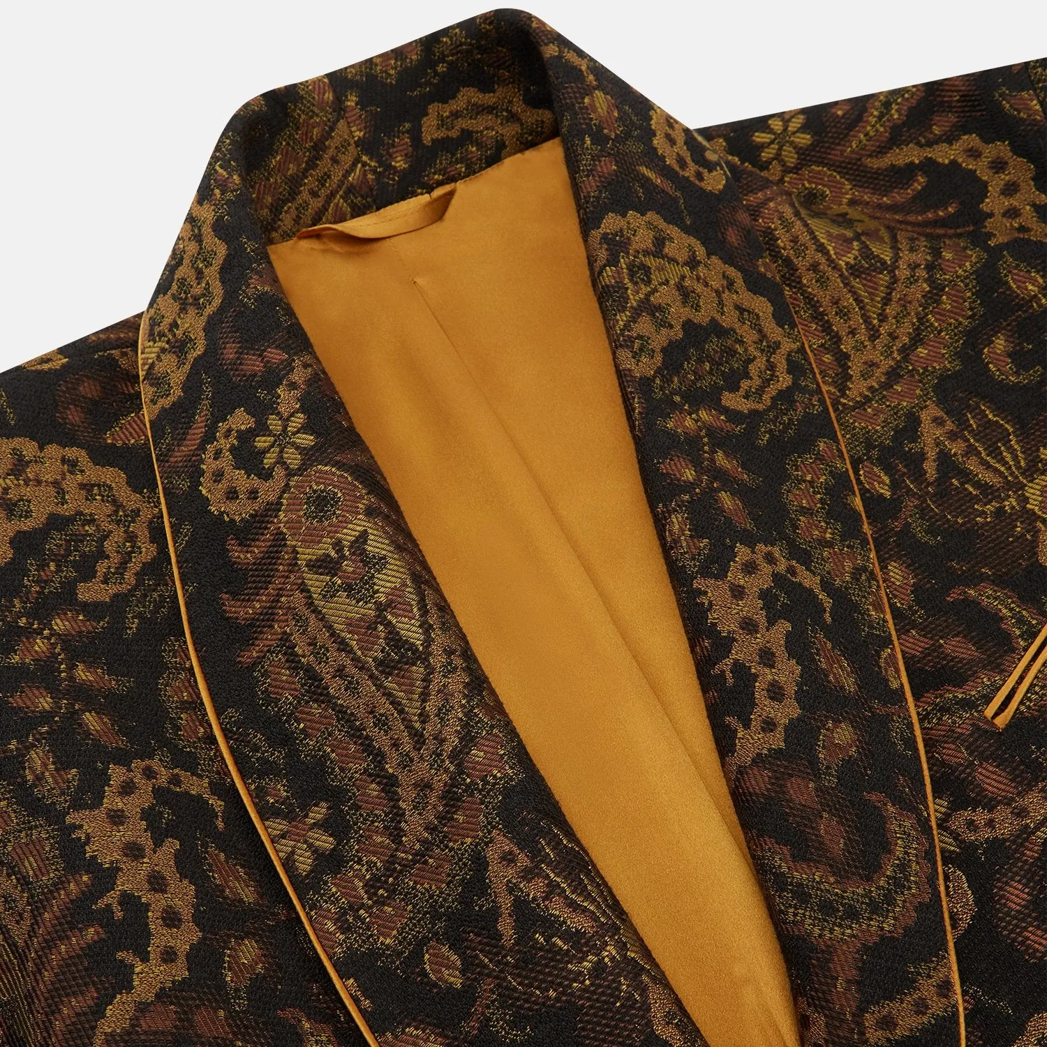Gold Multi Floral Cotton, Wool & Silk Jacquard Pierce Gown sold by Turnbull & Asser product image thumbnail 2