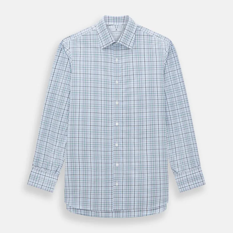 Blue and Green Multi Check Mayfair Shirt sold by Turnbull & Asser