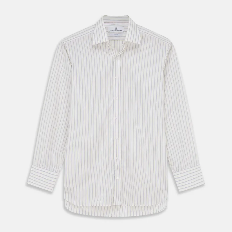 Green Multi Stripe Cotton Regular Fit Mayfair Shirt sold by Turnbull & Asser
