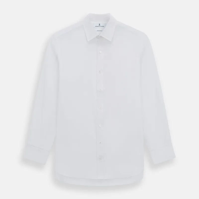 White Herringbone Mayfair Shirt sold by Turnbull & Asser