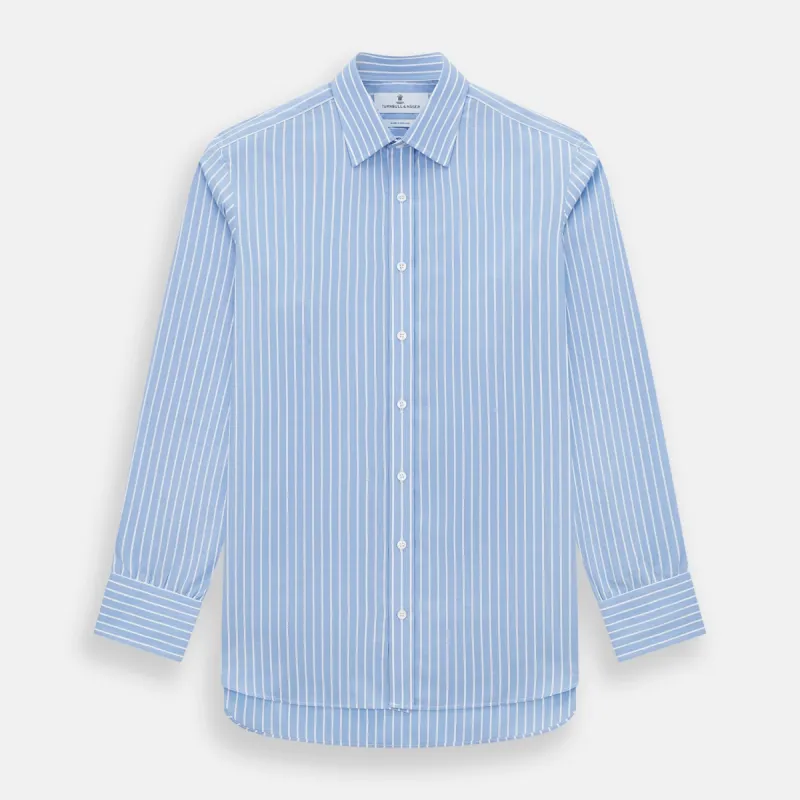 Sky Blue Wide Pinstripe Mayfair Shirt sold by Turnbull & Asser