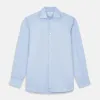 Tailored Fit Blue Cotton Shirt with Kent Collar and Double Cuffs sold by Turnbull & Asser