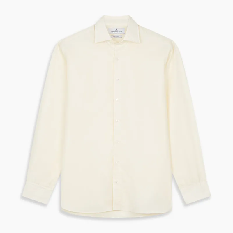 Tailored Fit Cream Cotton Shirt with Kent Collar and 3-Button Cuffs sold by Turnbull & Asser