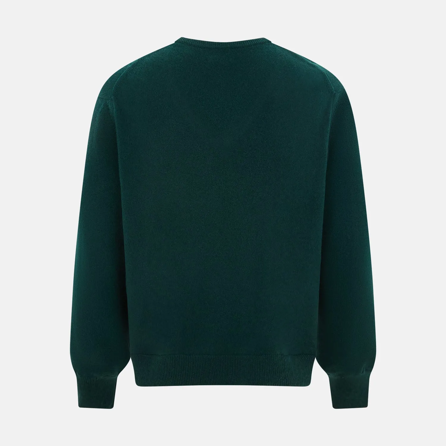 Forest Green Cashmere V-neck Jumper sold by Turnbull & Asser product image thumbnail 3