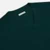 Forest Green Cashmere V-neck Jumper sold by Turnbull & Asser