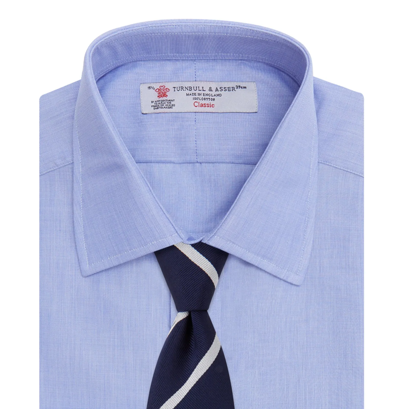 Blue End-on-End Cotton Shirt with T&A Collar and Double Cuffs sold by Turnbull & Asser product image thumbnail 4