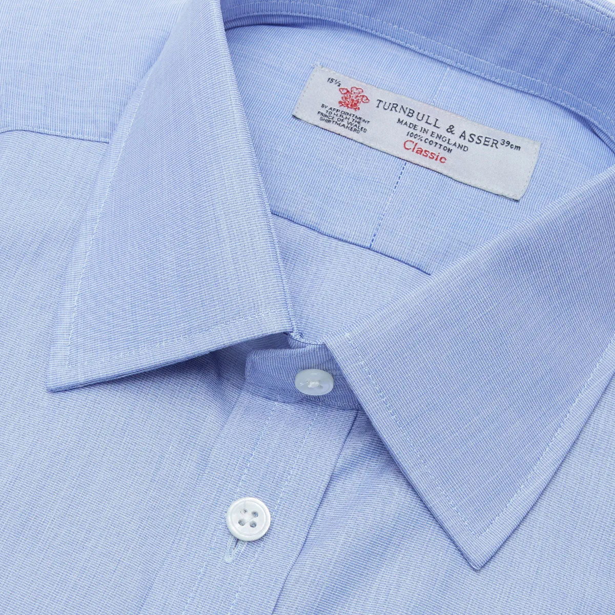 Blue End-on-End Cotton Shirt with T&A Collar and Double Cuffs sold by Turnbull & Asser product image thumbnail 2
