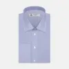 Blue End-on-End Cotton Shirt with T&A Collar and Double Cuffs sold by Turnbull & Asser