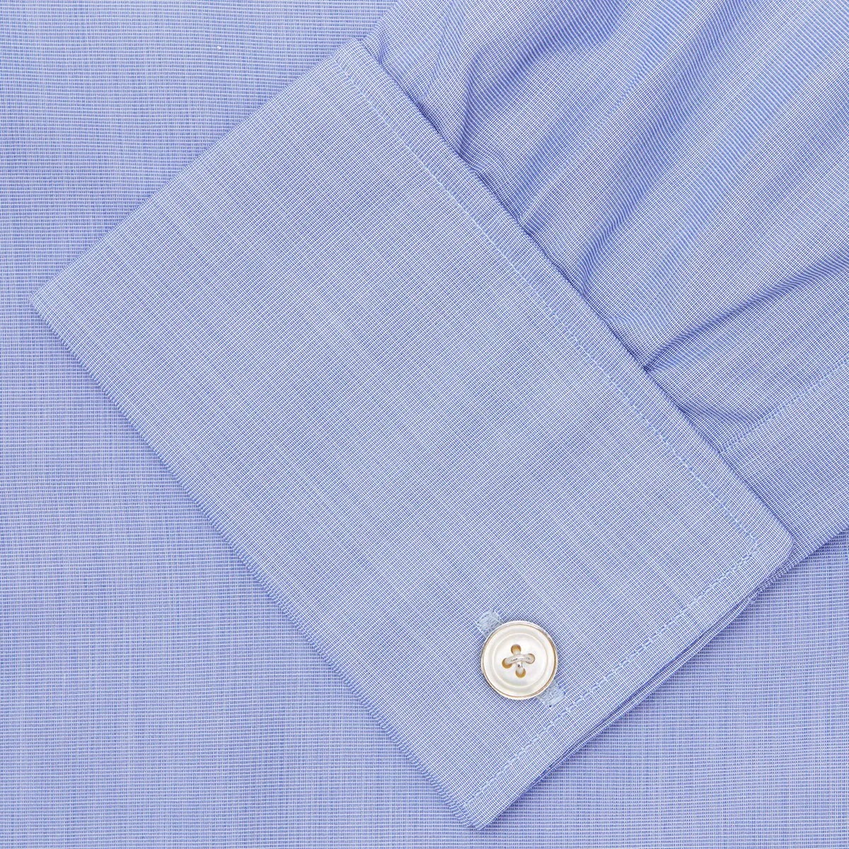Blue End-on-End Cotton Shirt with T&A Collar and Double Cuffs sold by Turnbull & Asser product image thumbnail 3