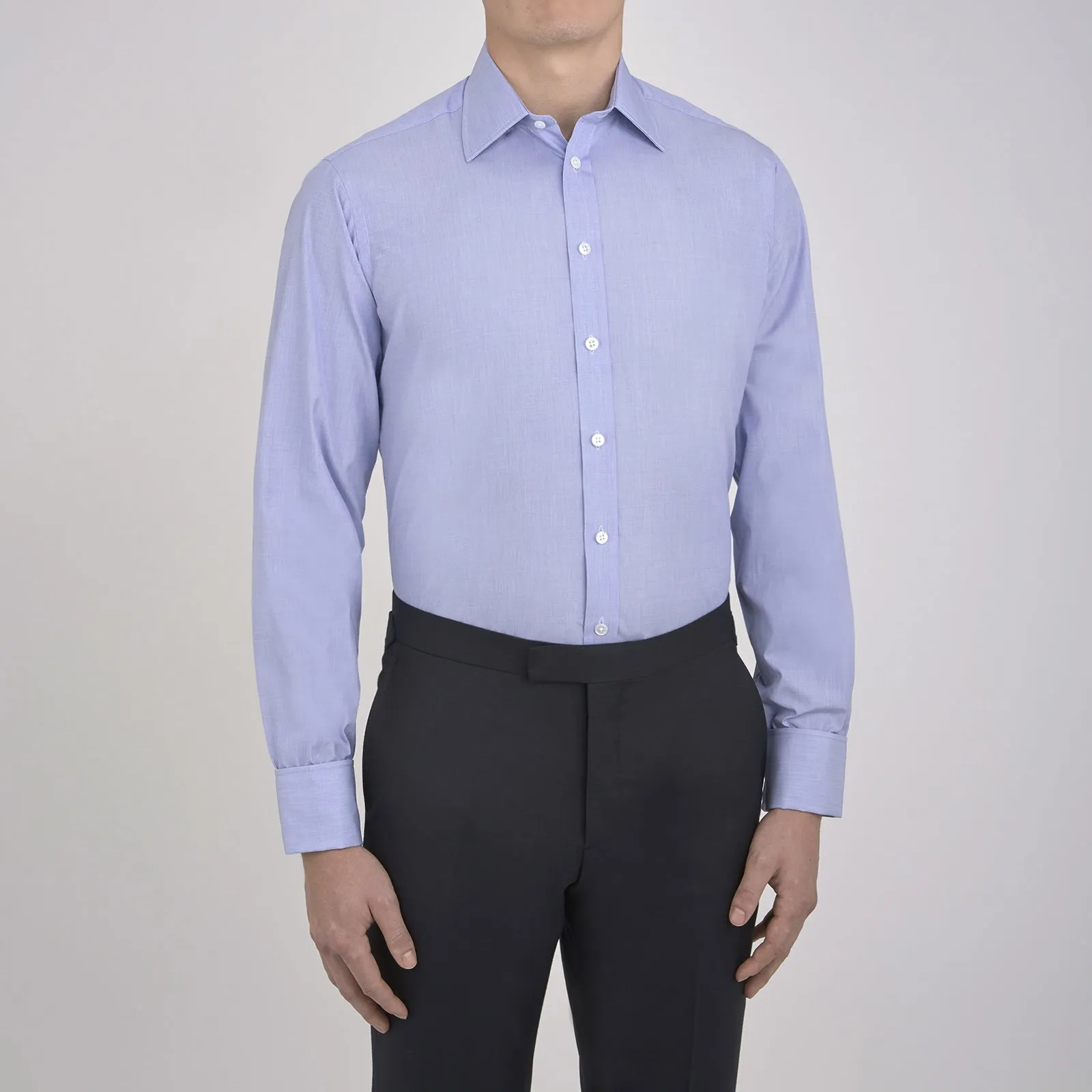 Blue End-on-End Cotton Shirt with T&A Collar and Double Cuffs sold by Turnbull & Asser product image thumbnail 5