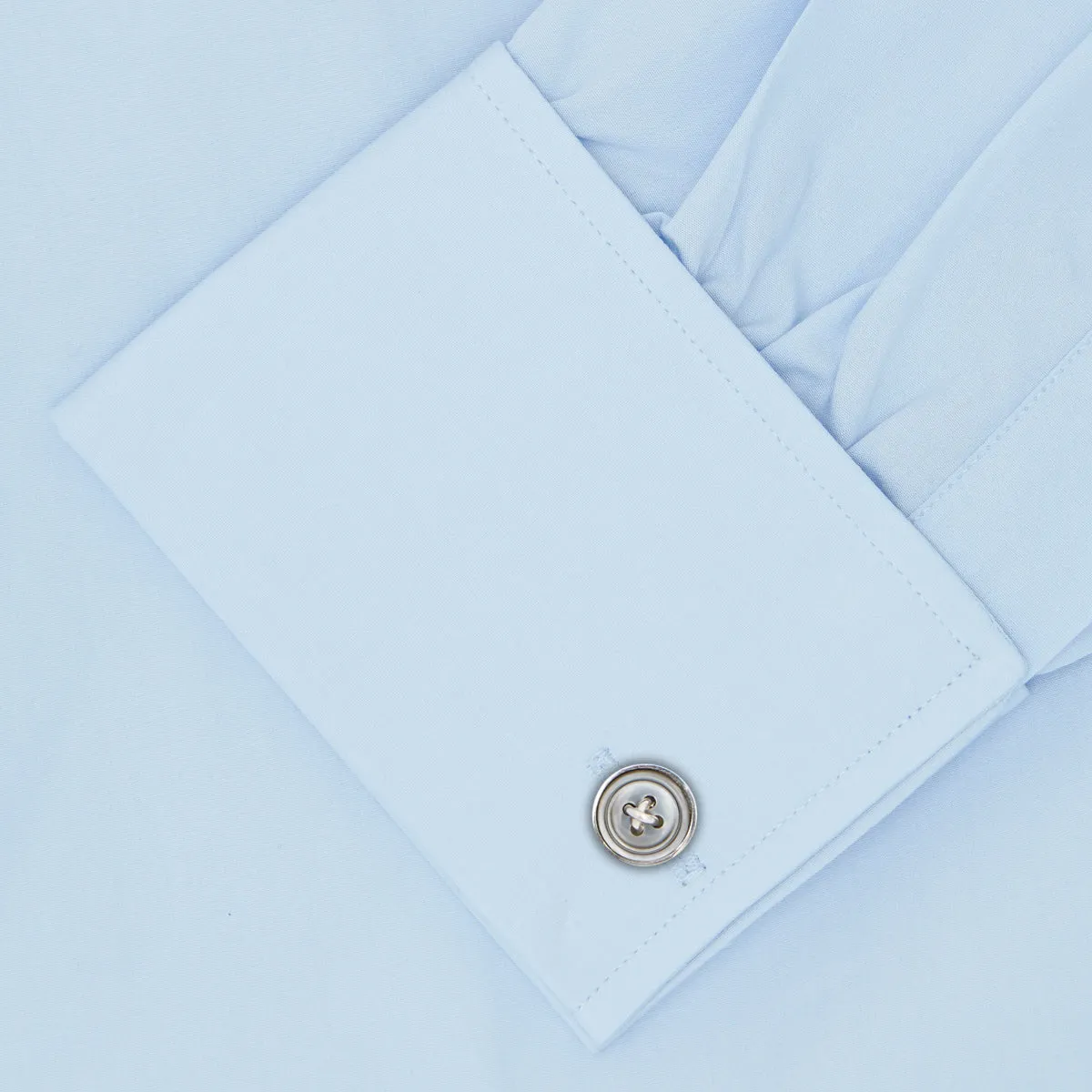 Light Blue Sea Island Quality Cotton Shirt with T&A Collar and Double Cuffs sold by Turnbull & Asser product image thumbnail 3
