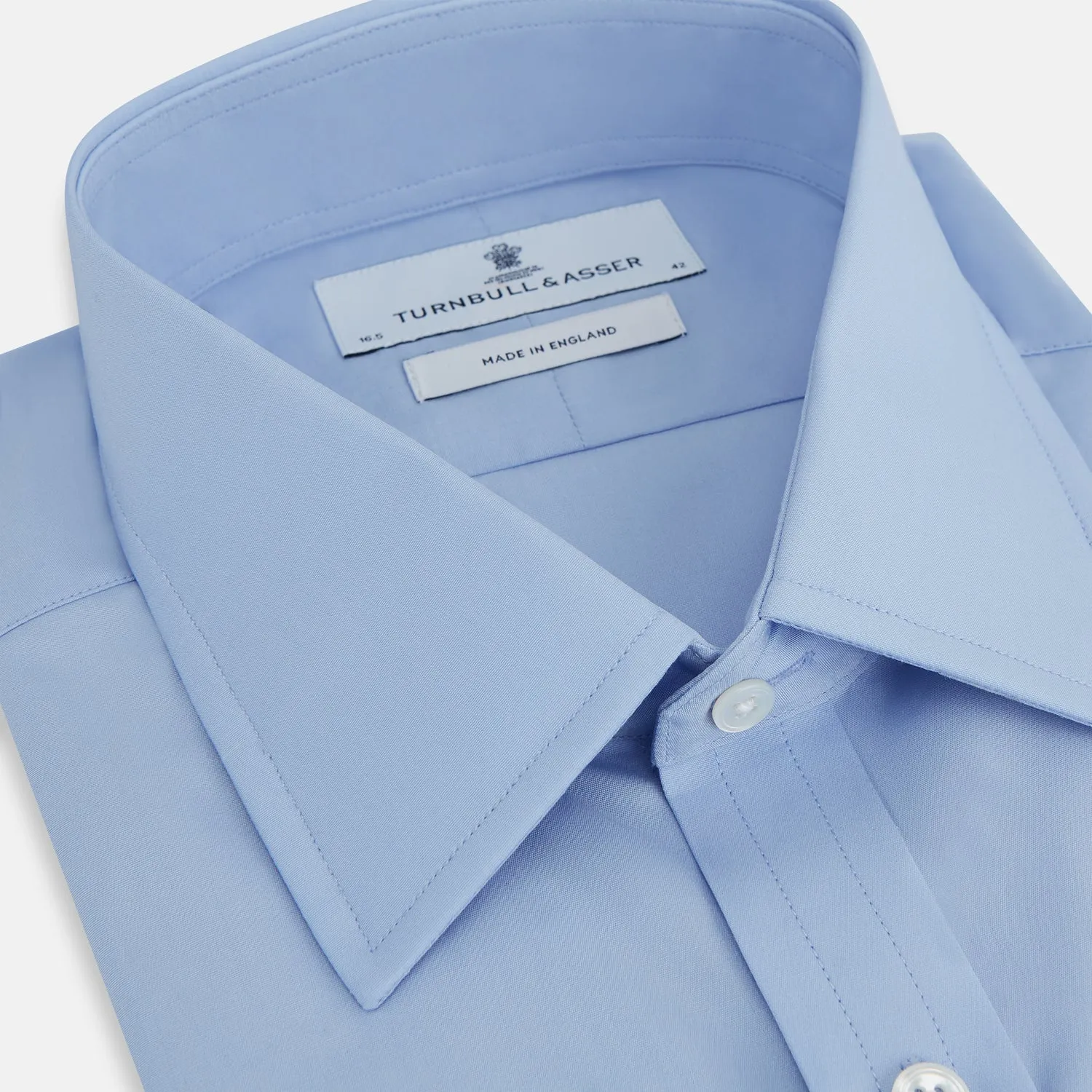 Blue Cotton Shirt with T&A Collar and Double Cuffs sold by Turnbull & Asser product image thumbnail 2