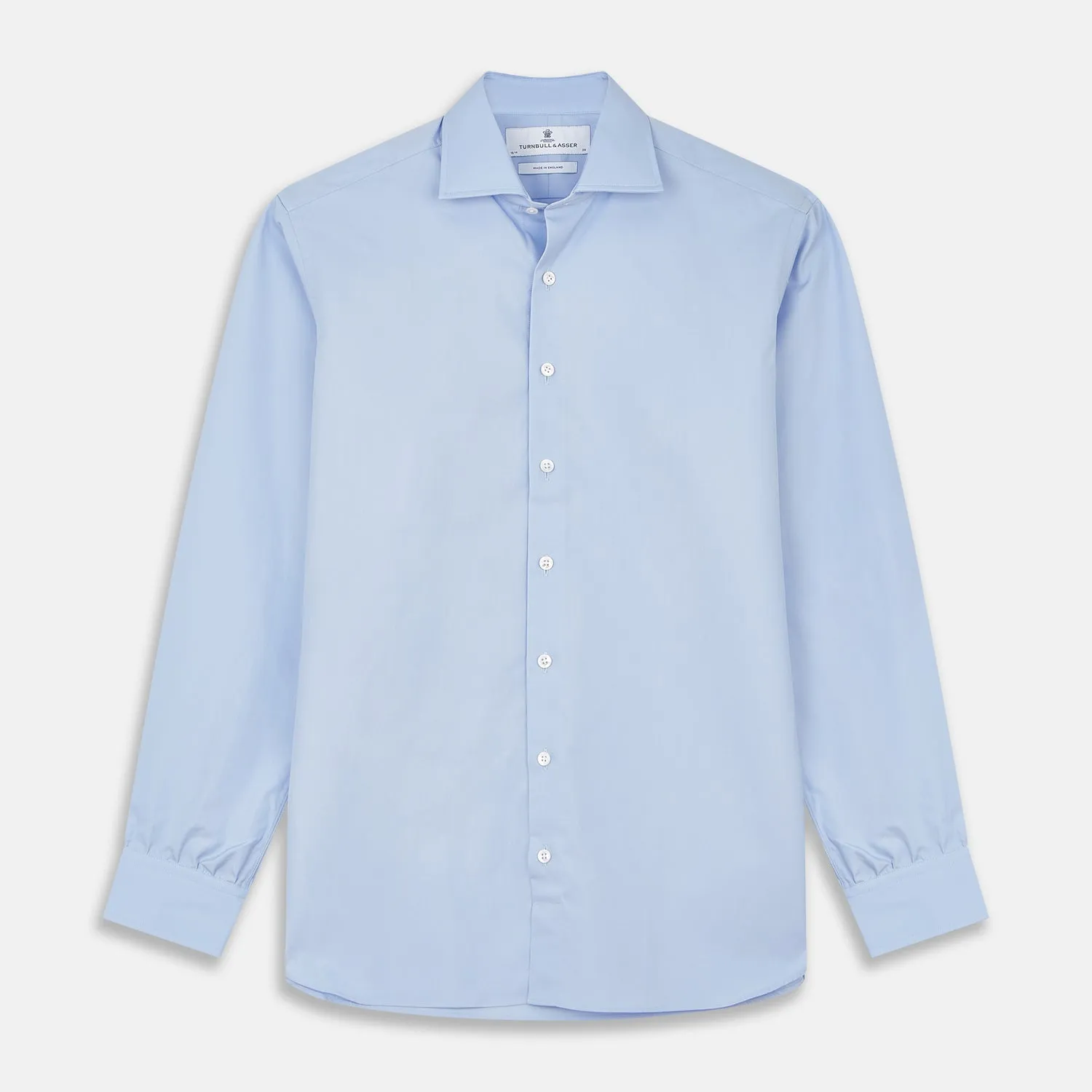 Tailored Fit Blue Cotton Shirt with Kent Collar and 3-Button Cuffs sold by Turnbull & Asser