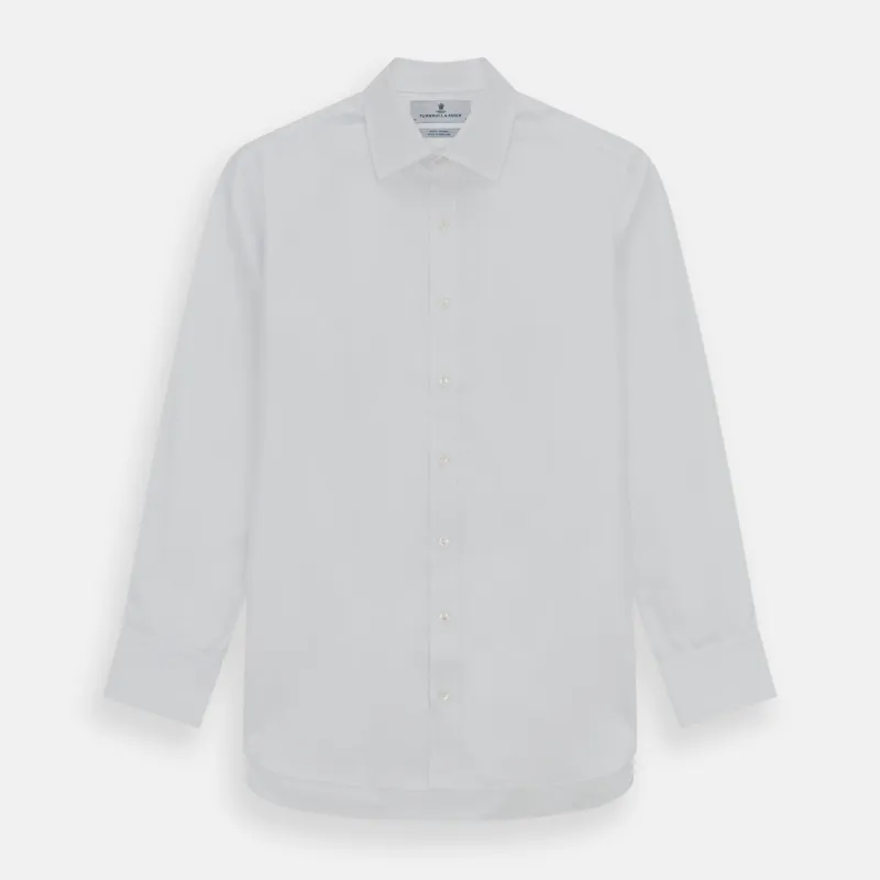 White Superfine Oxford Cotton Shirt with T&A Collar and 3-Button Cuffs sold by Turnbull & Asser
