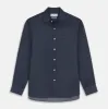 Blue Weekend Fit Finch Shirt With Derby Collar And Chest Pocket sold by Turnbull & Asser