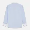 Micro Blue Check with White Collar and Cuff Shirt sold by Turnbull & Asser