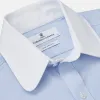 Micro Blue Check with White Collar and Cuff Shirt sold by Turnbull & Asser