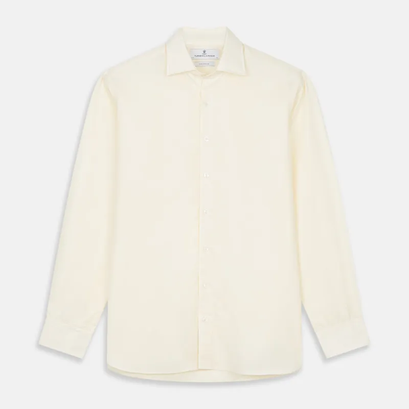 Tailored Fit Cream Cotton Shirt with Kent Collar and 3-Button Cuffs sold by Turnbull & Asser