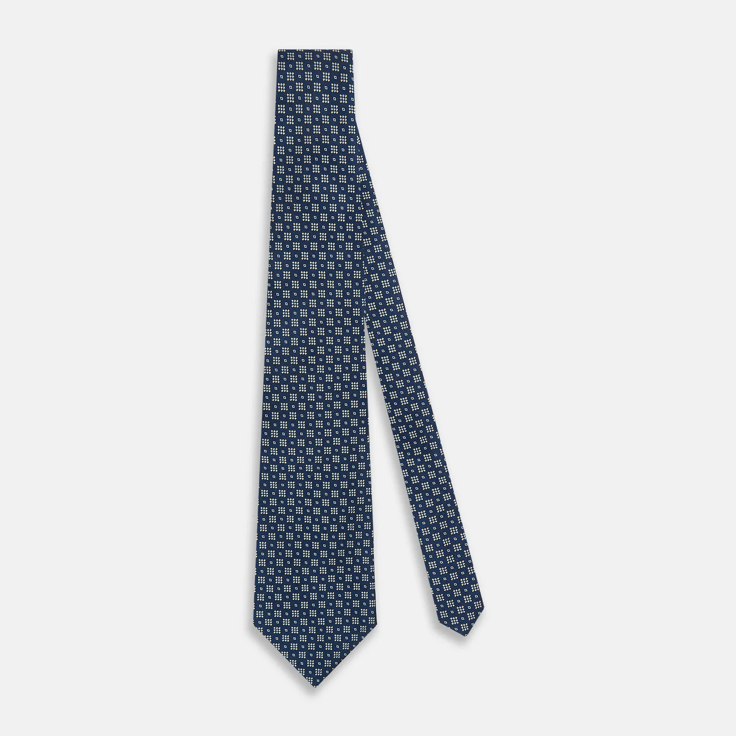 Navy Diamond Silk Tie sold by Turnbull & Asser product image thumbnail 2